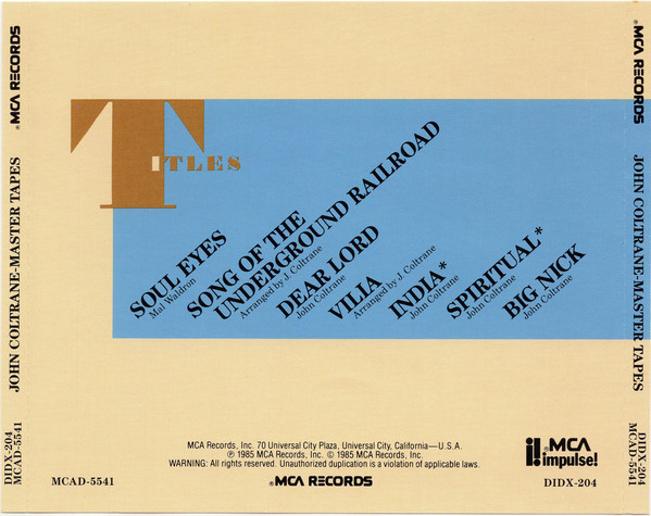 John Coltrane - From The Original Master Tapes | MCA Impulse! (MCAD-5541) - 2