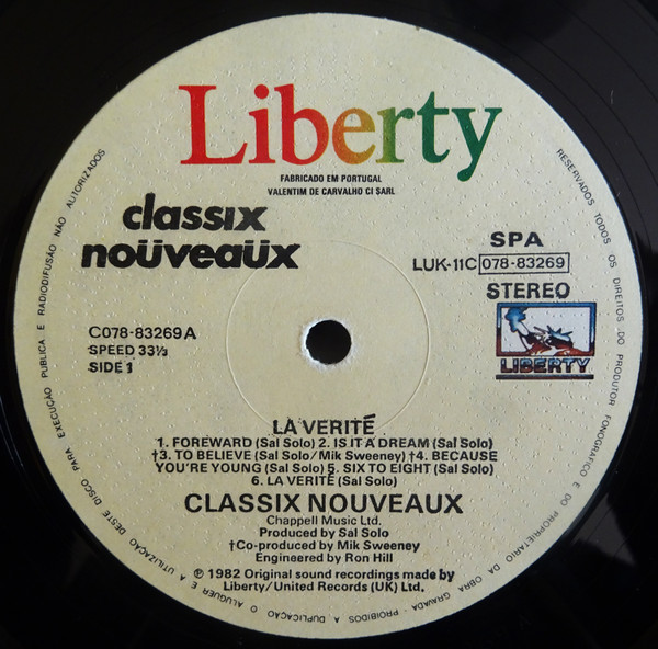 Classix Nouveaux - La Verité | Liberty (LUX-11C078-83269) - 2