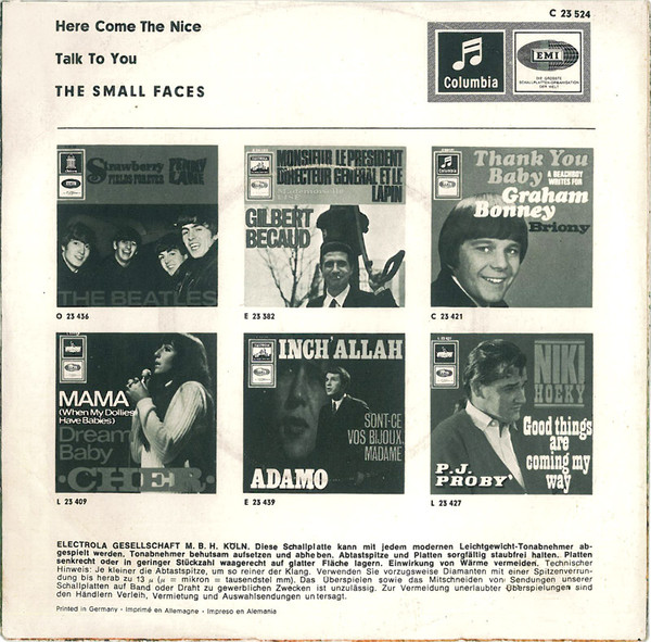 Small Faces - Here Come The Nice / Talk To You | Columbia Stateside (C 23 524) - 2