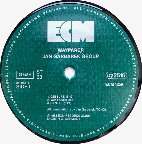 Jan Garbarek Group - Wayfarer | ECM Records (ECM 1259) - 3 Jan Garbarek Group - Wayfarer | ECM Records (ECM 1259) - 3