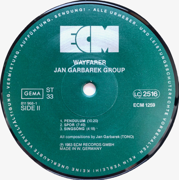 Jan Garbarek Group - Wayfarer | ECM Records (ECM 1259) - 4 Jan Garbarek Group - Wayfarer | ECM Records (ECM 1259) - 4