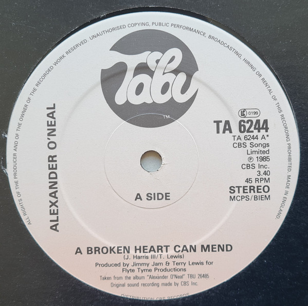 Alexander O'Neal - A Broken Heart Can Mend | Tabu Records (TA 6244) - main