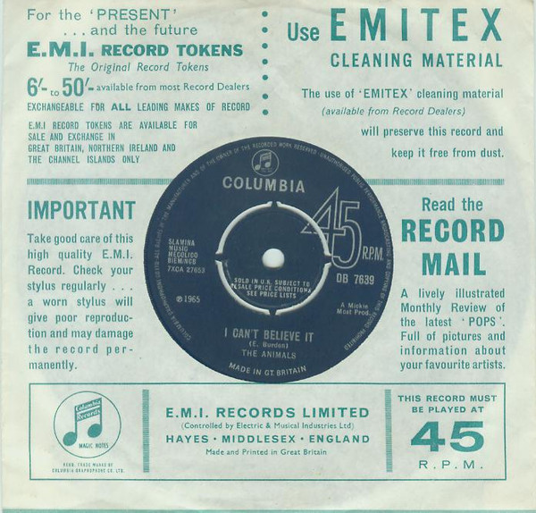 The Animals - We've Gotta Get Out Of This Place | Columbia (DB 7639) - 4 The Animals - We've Gotta Get Out Of This Place | Columbia (DB 7639) - 4