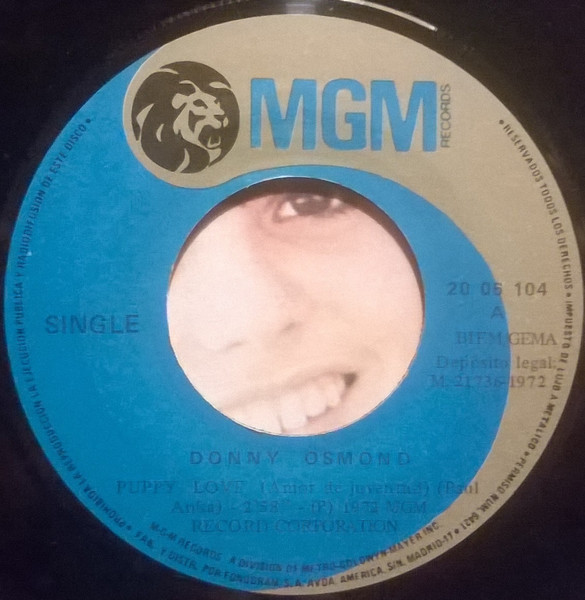 Donny Osmond - Puppy Love = Amor De Juventud | MGM Records (20 06 104) - 3 Donny Osmond - Puppy Love = Amor De Juventud | MGM Records (20 06 104) - 3