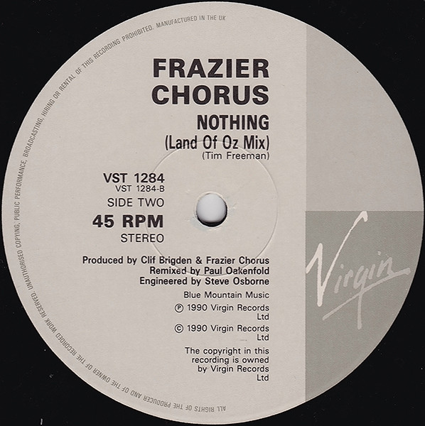 Frazier Chorus - Nothing (Paul Oakenfold Mixes) | Virgin (VST 1284) - 4