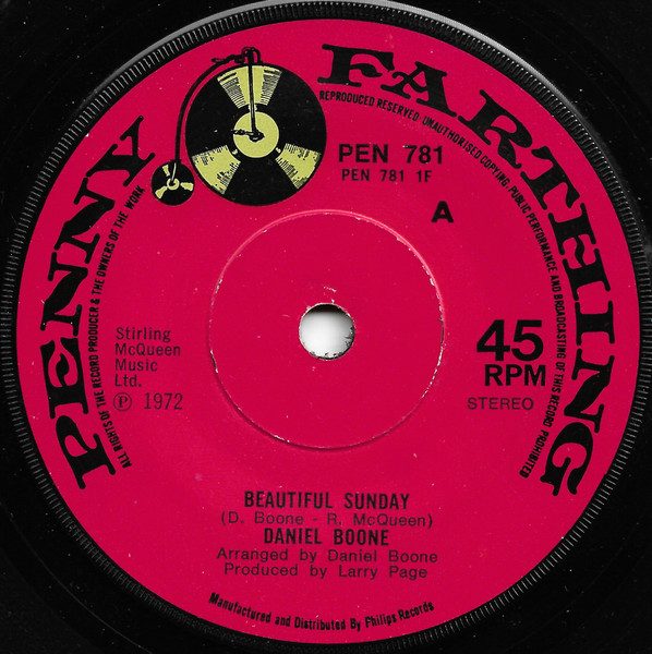 Daniel Boone - Beautiful Sunday | Penny Farthing (PEN 781) - main