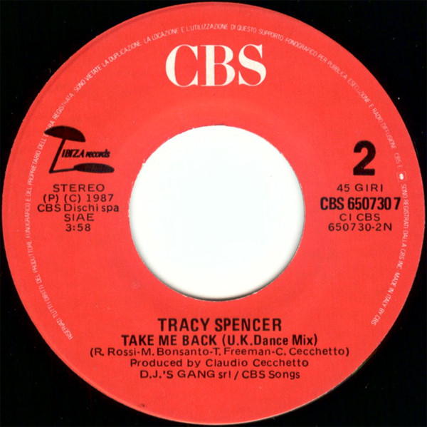 Tracy Spencer - Take Me Back | CBS (CBS 650730 7) - 4