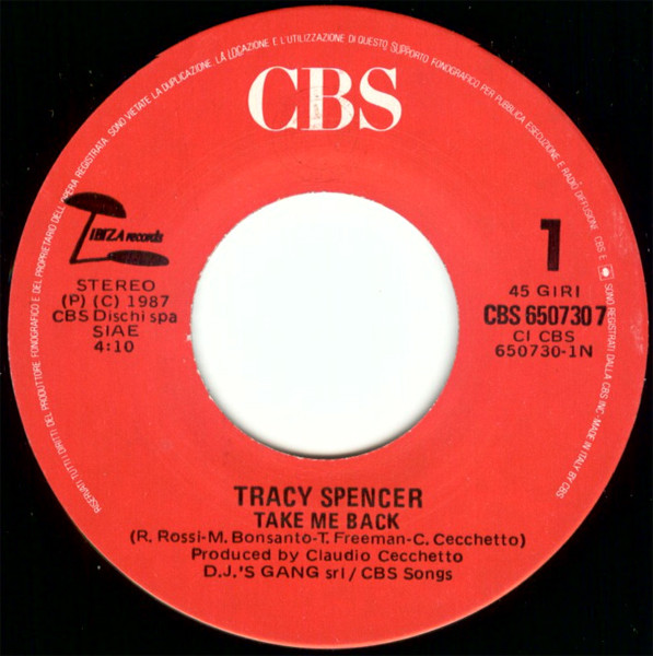 Tracy Spencer - Take Me Back | CBS (CBS 650730 7) - 3