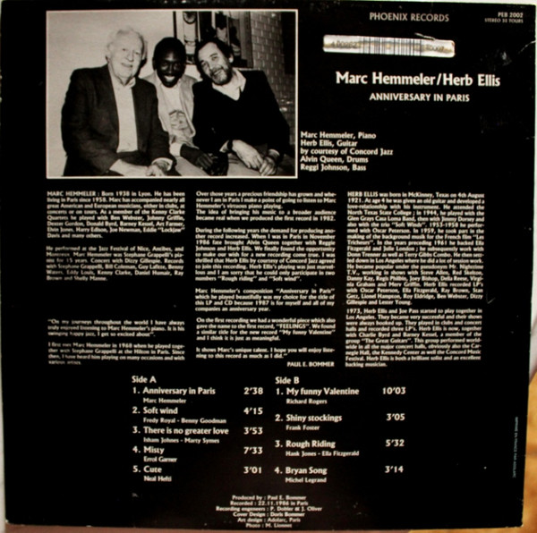 Marc Hemmeler / Herb Ellis - Anniversary In Paris | Phoenix Records (PEB 2002) - 3 Marc Hemmeler / Herb Ellis - Anniversary In Paris | Phoenix Records (PEB 2002) - 3