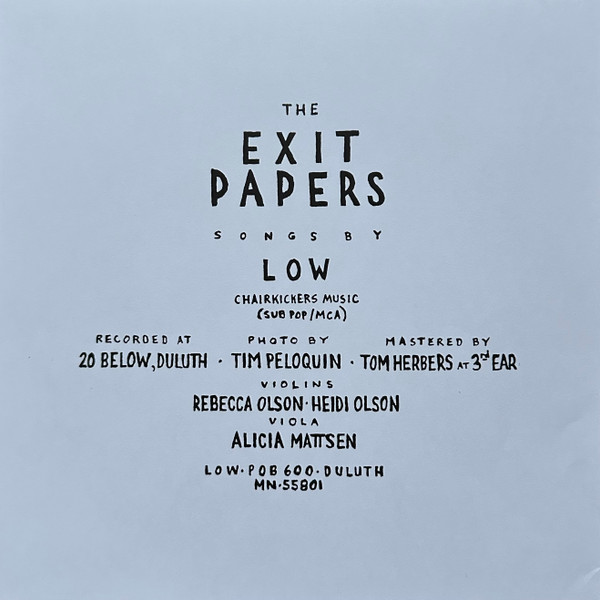 Low - The Exit Papers (A Soundtrack By Low) LP | Temporary Residence Limited (TRR276) - 3 Low - The Exit Papers (A Soundtrack By Low) LP | Temporary Residence Limited (TRR276) - 3