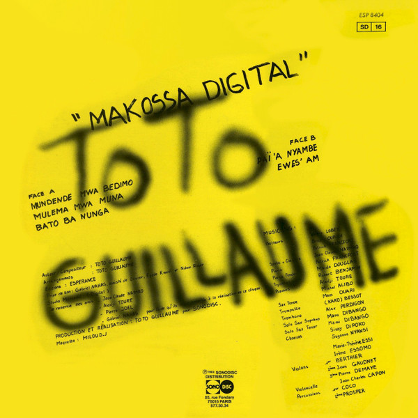 Toto Guillaume - Makossa Digital | Disques Espérance (ESP 8404) - 2