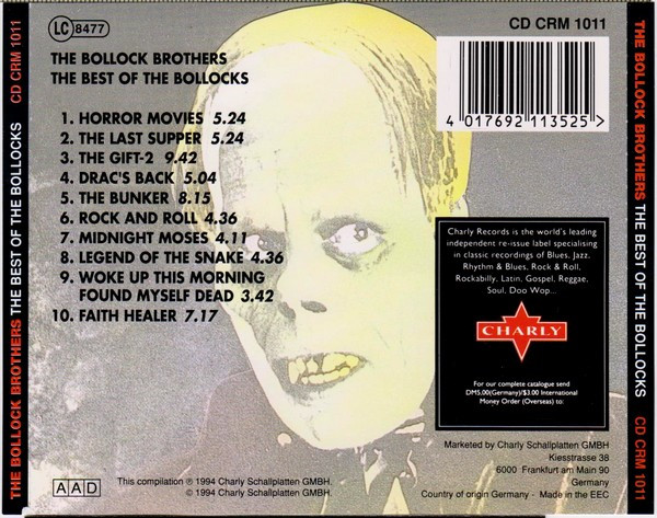 The Bollock Brothers - The Best Of The Bollocks | Charly Records (CD CRM 1011) - 2