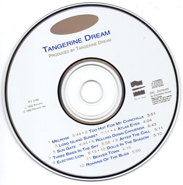 Tangerine Dream - The Private Music Of Tangerine Dream [CD] | Private Music (P2 2105) - 2