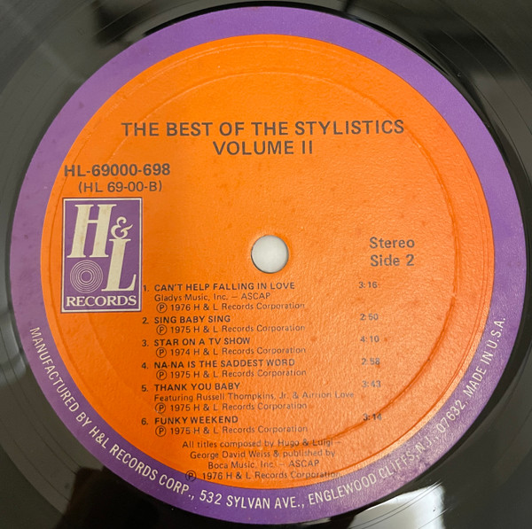 The Stylistics - The Best Of The Stylistics Volume II | H & L Records (HL-69000) - 4