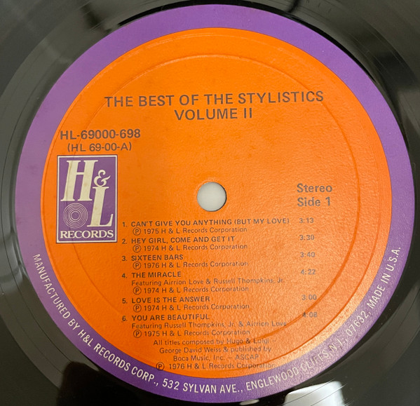 The Stylistics - The Best Of The Stylistics Volume II | H & L Records (HL-69000) - 3