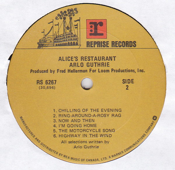 Arlo Guthrie - Alice's Restaurant [Vinyl] | Reprise Records (RS-6267) - 4