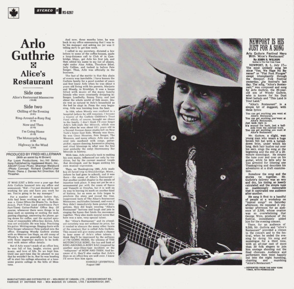 Arlo Guthrie - Alice's Restaurant [Vinyl] | Reprise Records (RS-6267) - 2