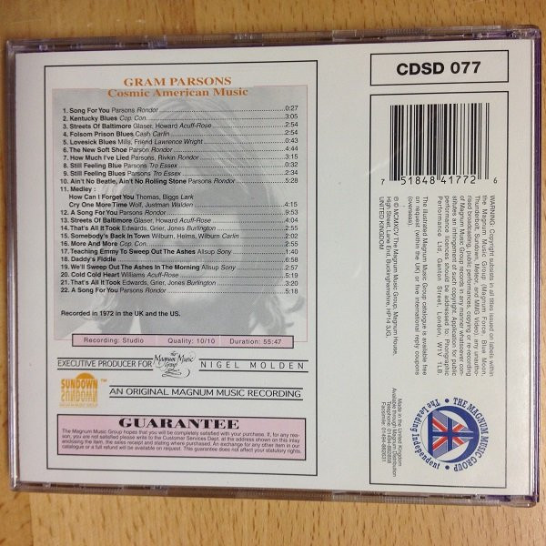 Gram Parsons - Cosmic American Music CD | The Magnum Music Group (CDSD 077) - 2 Gram Parsons - Cosmic American Music CD | The Magnum Music Group (CDSD 077) - 2