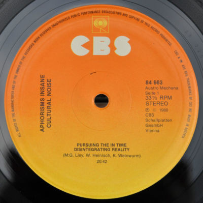 Cultural Noise - Aphorisms Insane | CBS (84663) - 3 Cultural Noise - Aphorisms Insane | CBS (84663) - 3