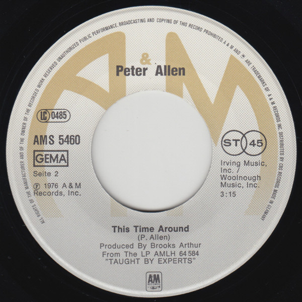 Peter Allen - I Go To Rio | A&M Records (AMS 5460) - main