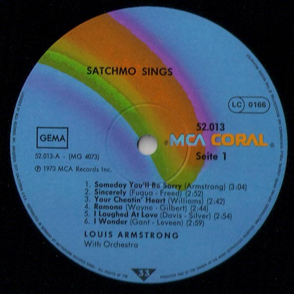 Louis Armstrong And His Orchestra - Satchmo Sings | MCA Coral (52.013) - 2 Louis Armstrong And His Orchestra - Satchmo Sings | MCA Coral (52.013) - 2