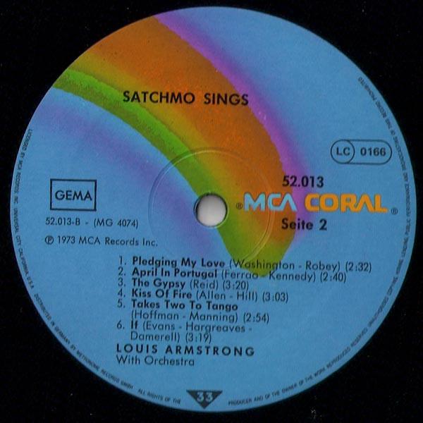 Louis Armstrong And His Orchestra - Satchmo Sings | MCA Coral (52.013) - 3 Louis Armstrong And His Orchestra - Satchmo Sings | MCA Coral (52.013) - 3