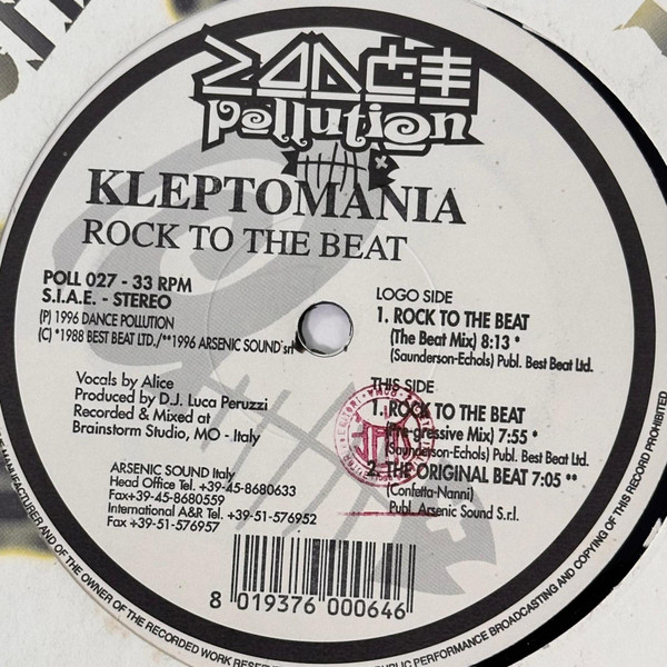 Kleptomania - Rock To The Beat | Dance Pollution (POLL 027) - main Kleptomania - Rock To The Beat | Dance Pollution (POLL 027) - main