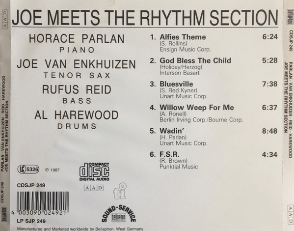 Horace Parlan , Rufus Reid , Al Harewood , Joe Van Enkhuizen - Joe Meets The Rhythm Section | Timeless Records (CDSJP 249) - 3