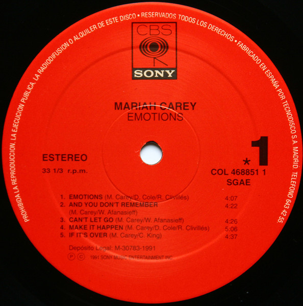 Mariah Carey - Emotions | CBS/Sony (COL 468851 1) - 3