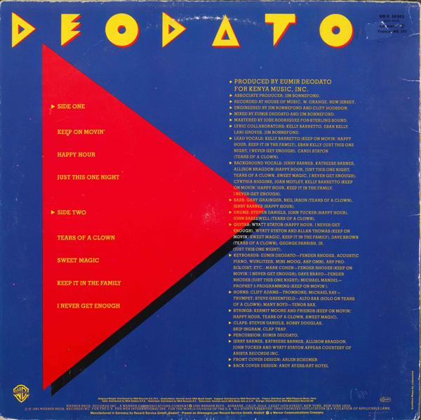 Eumir Deodato - Happy Hour | Warner Bros. Records (WB 56 983) - 2 Eumir Deodato - Happy Hour | Warner Bros. Records (WB 56 983) - 2