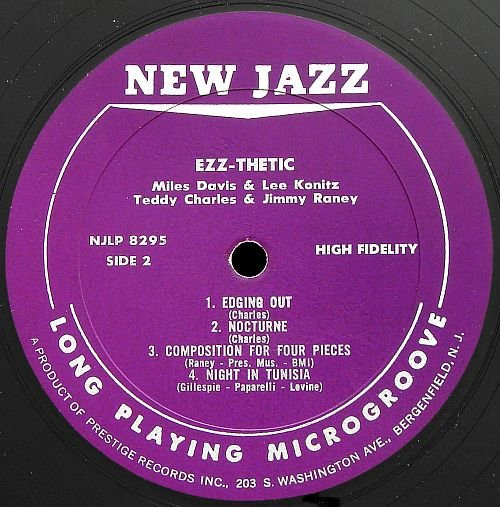 Lee Konitz & Miles Davis , Teddy Charles & Jimmy Raney - Ezz-thetic | New Jazz (NJ 8295) - 4 Lee Konitz & Miles Davis , Teddy Charles & Jimmy Raney - Ezz-thetic | New Jazz (NJ 8295) - 4