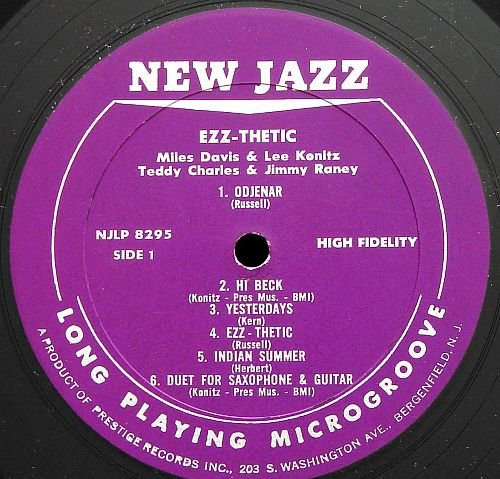 Lee Konitz & Miles Davis , Teddy Charles & Jimmy Raney - Ezz-thetic | New Jazz (NJ 8295) - 3 Lee Konitz & Miles Davis , Teddy Charles & Jimmy Raney - Ezz-thetic | New Jazz (NJ 8295) - 3