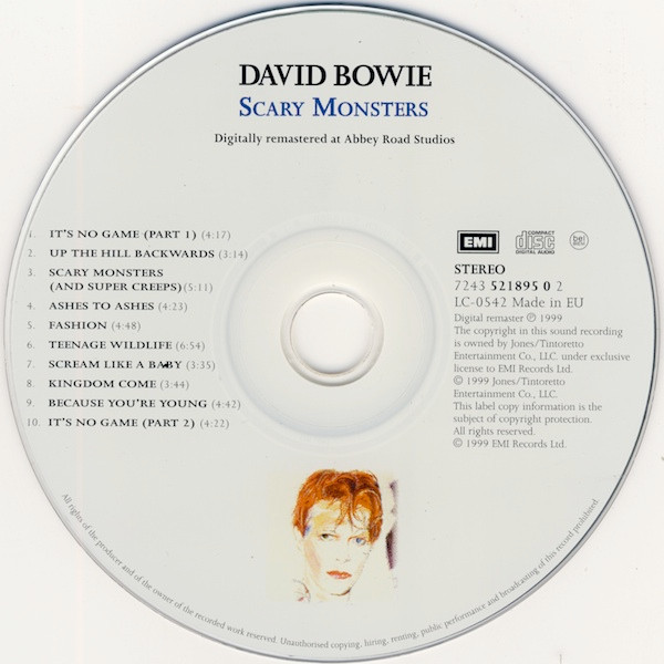 David Bowie - Scary Monsters | EMI (7243 521895 0 2) - 3