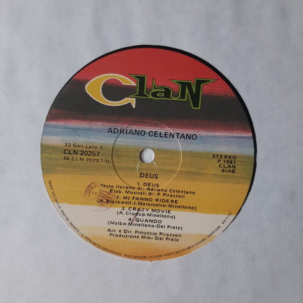 Adriano Celentano - Deus | Clan Celentano (CLN 20257) - 3 Adriano Celentano - Deus | Clan Celentano (CLN 20257) - 3