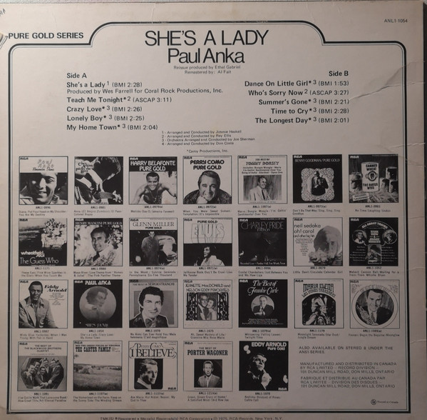 Paul Anka - She's A Lady [Vinyl] | RCA (ANL1-1054) - 2