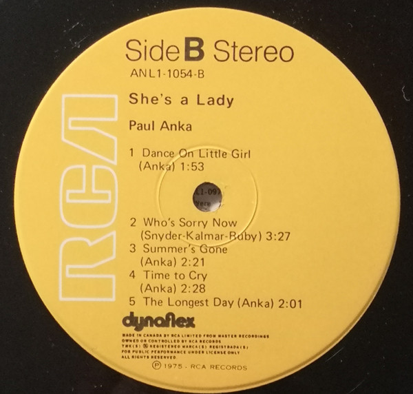 Paul Anka - She's A Lady [Vinyl] | RCA (ANL1-1054) - 4