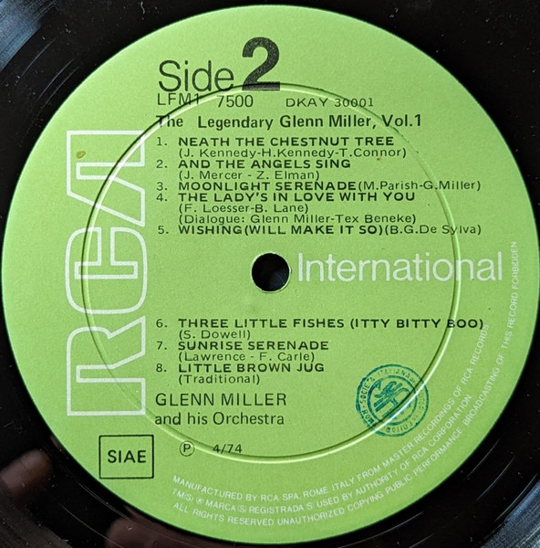 Glenn Miller And His Orchestra - The Legendary Glenn Miller Vol.1 | RCA Victor (LFM1 7500) - 4 Glenn Miller And His Orchestra - The Legendary Glenn Miller Vol.1 | RCA Victor (LFM1 7500) - 4
