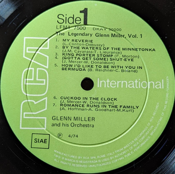Glenn Miller And His Orchestra - The Legendary Glenn Miller Vol.1 | RCA Victor (LFM1 7500) - 3 Glenn Miller And His Orchestra - The Legendary Glenn Miller Vol.1 | RCA Victor (LFM1 7500) - 3