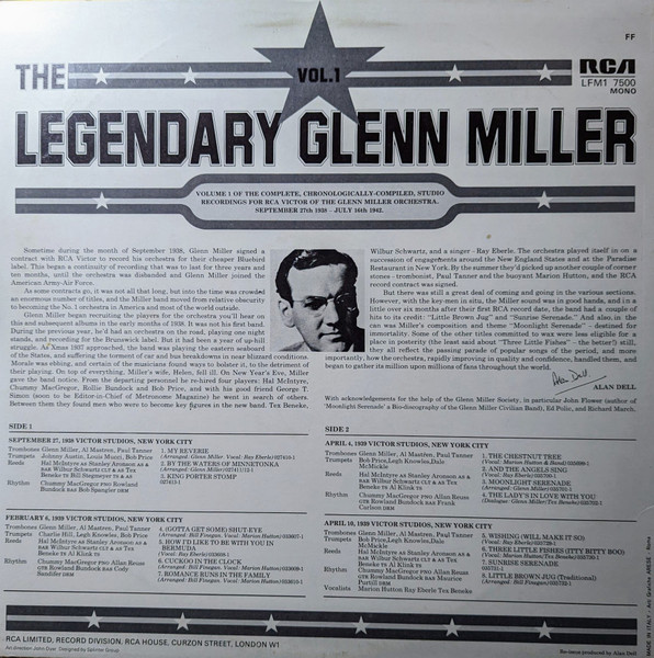 Glenn Miller And His Orchestra - The Legendary Glenn Miller Vol.1 | RCA Victor (LFM1 7500) - 2 Glenn Miller And His Orchestra - The Legendary Glenn Miller Vol.1 | RCA Victor (LFM1 7500) - 2