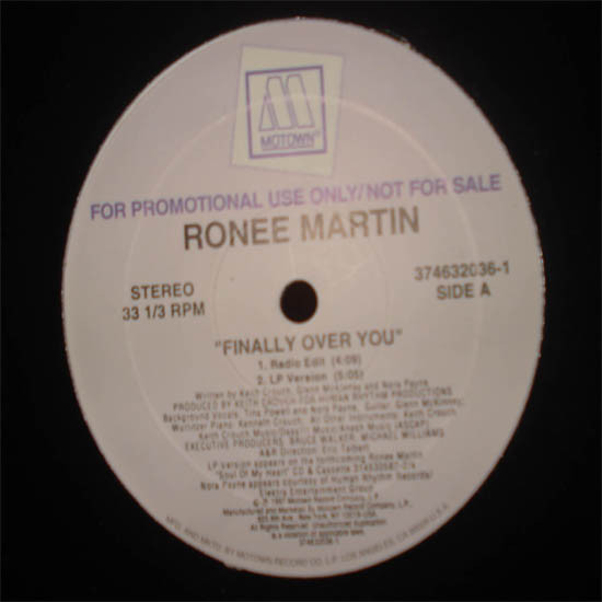 Ronee Martin - Finally Over You | Motown (374632036-1) - main