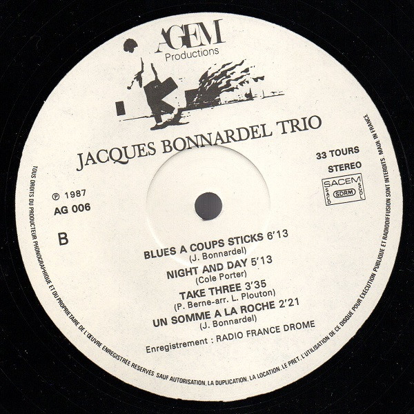 Jacques Bonnardel , Luc Plouton , François Mechali - Trio | Agem Productions (AG 006) - 4 Jacques Bonnardel , Luc Plouton , François Mechali - Trio | Agem Productions (AG 006) - 4