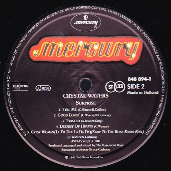 Crystal Waters - Surprise | Mercury (848 894-1) - 2 Crystal Waters - Surprise | Mercury (848 894-1) - 2