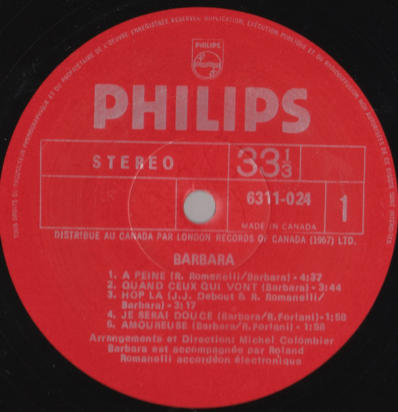 Barbara - L'aigle Noir | Philips (6311 024) - 2