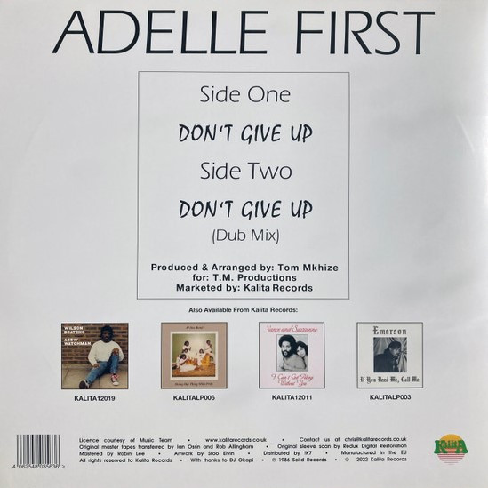 Adelle First - Don't Give Up | Kalita Records (KALITA 12020)