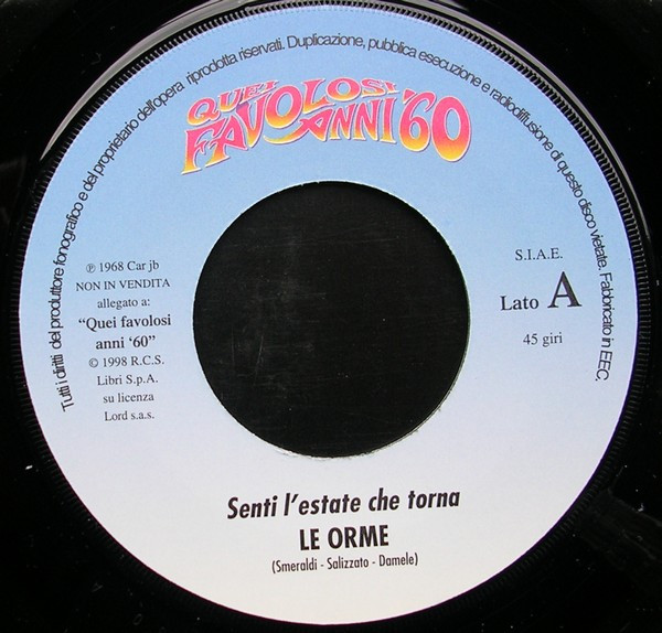 Le Orme - Senti L'Estate Che Torna / Mita Mita | Car Juke Box (CRJNP 1030) - 3 Le Orme - Senti L'Estate Che Torna / Mita Mita | Car Juke Box (CRJNP 1030) - 3