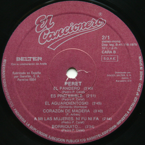Peret - Peret - El Cancionero | Belter (2-1) - 4
