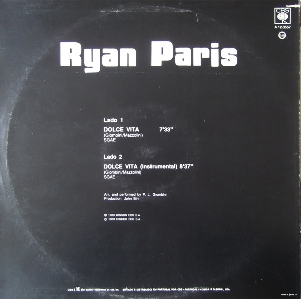 Ryan Paris - Dolce Vita | CBS (A 12-3557) - main