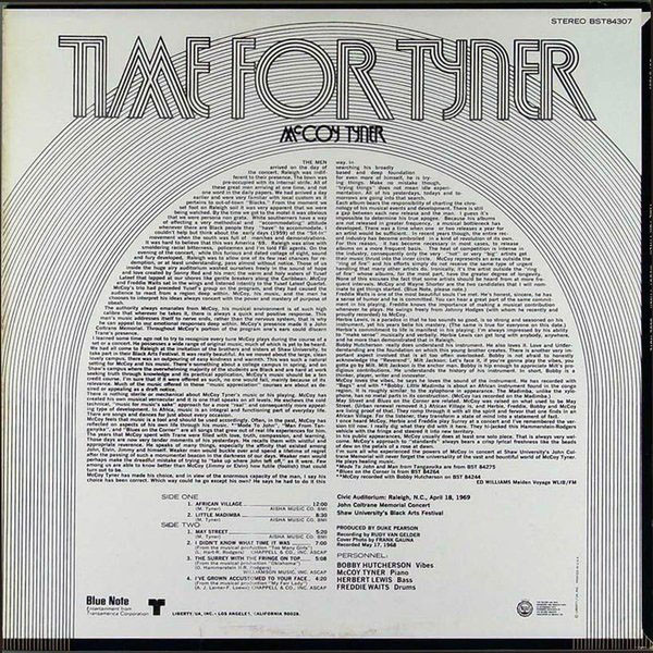 McCoy Tyner - Time For Tyner | Blue Note (BST 84307) - 2
