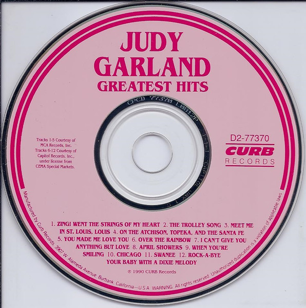 Judy Garland - Greatest Hits | Curb Records (D2-77370) - 3