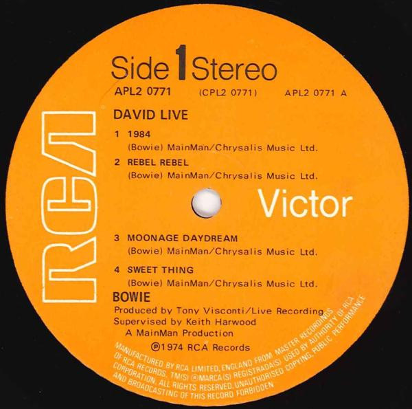 David Bowie - David Live | RCA Victor (APL 2-0771) - 4